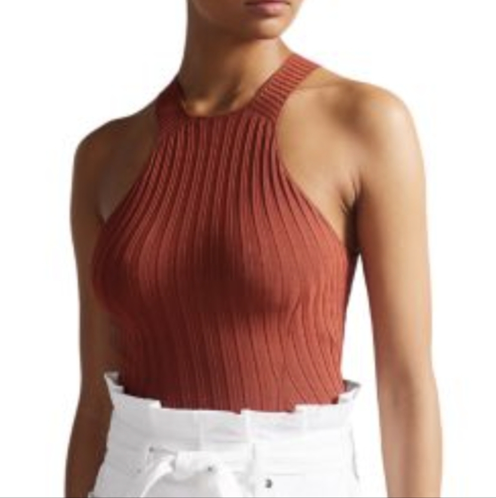 Ted Baker London Feoniix Dark Rose Stretch Halter Top